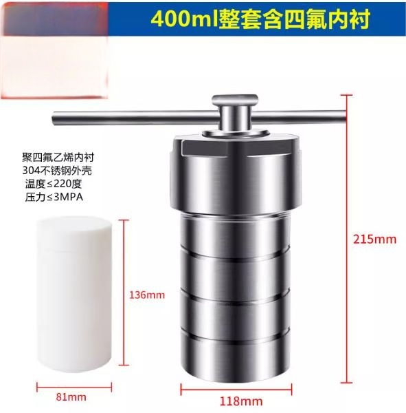 水热合成反应釜聚四氟乙烯内衬胆PPL不锈钢高温压消解罐