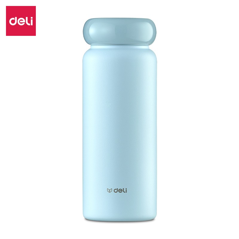 得力炫彩星环保温杯(旋盖)(400mL)(蓝)
