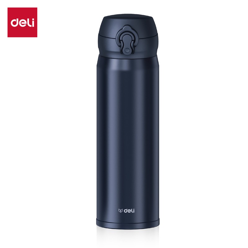 得力保温杯(弹盖)(500mL)(304内胆)(深蓝色)