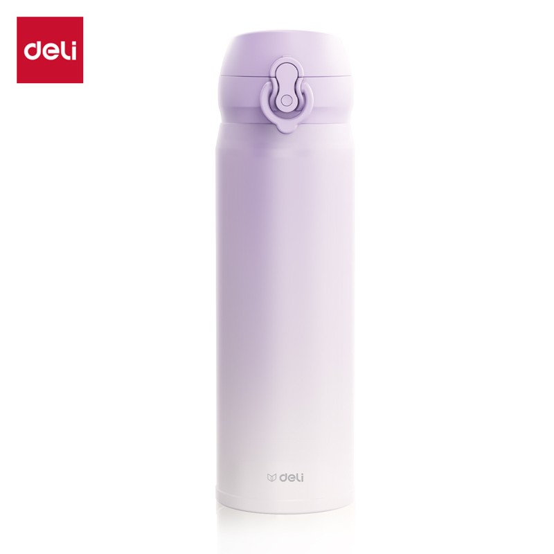 得力保温杯(弹盖)(500mL)(304内胆)(渐变紫)