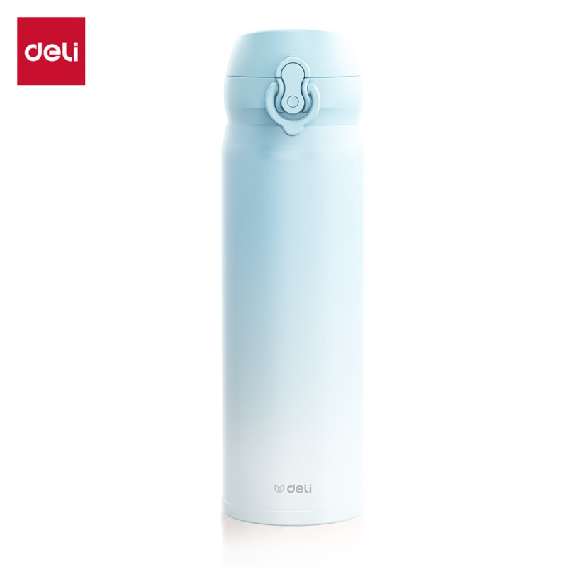 得力保温杯(弹盖)(500mL)(304内胆)(渐变蓝)