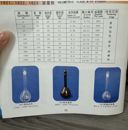A级可过检容量瓶透明色 5ml
