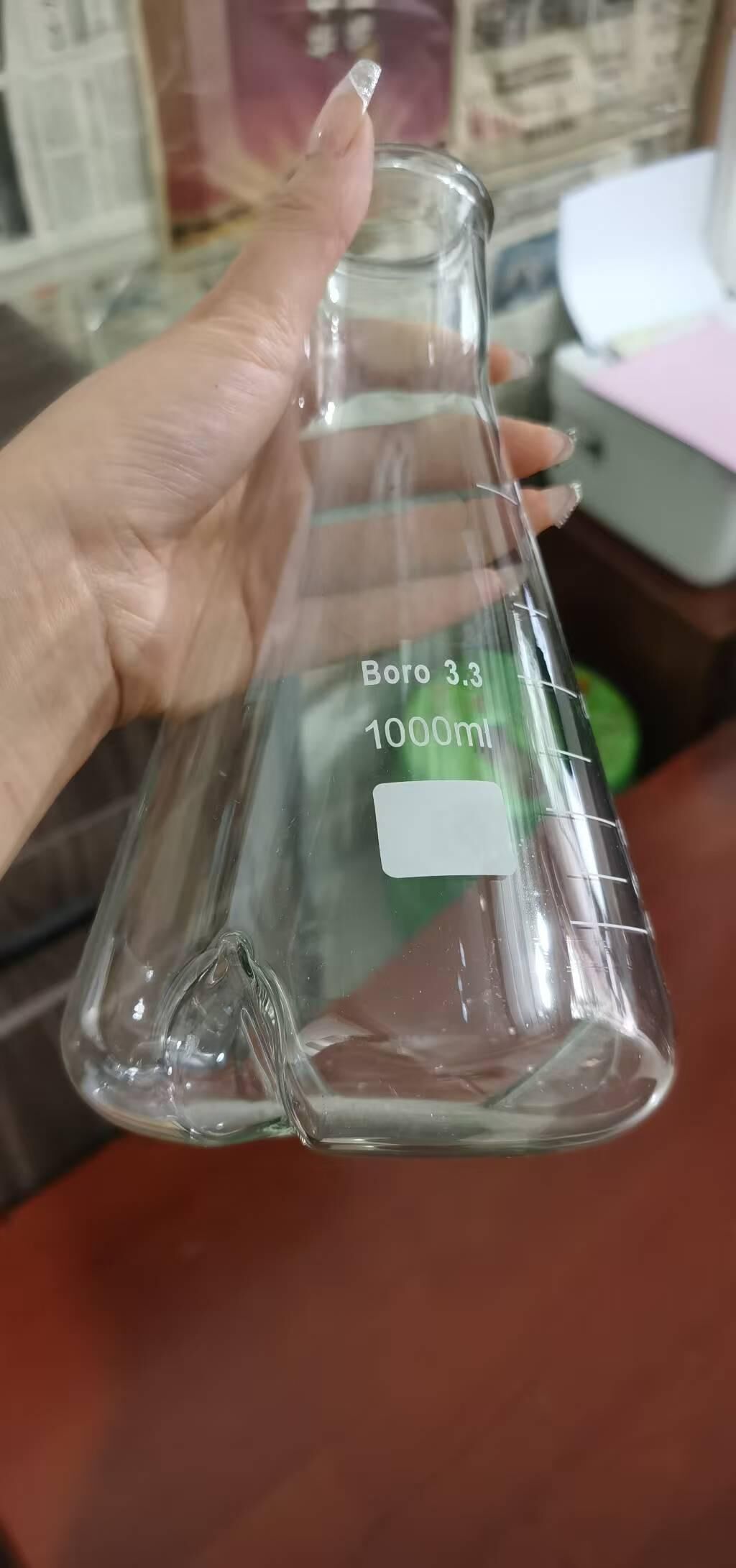 高硼硅压槽三角烧瓶1000ml