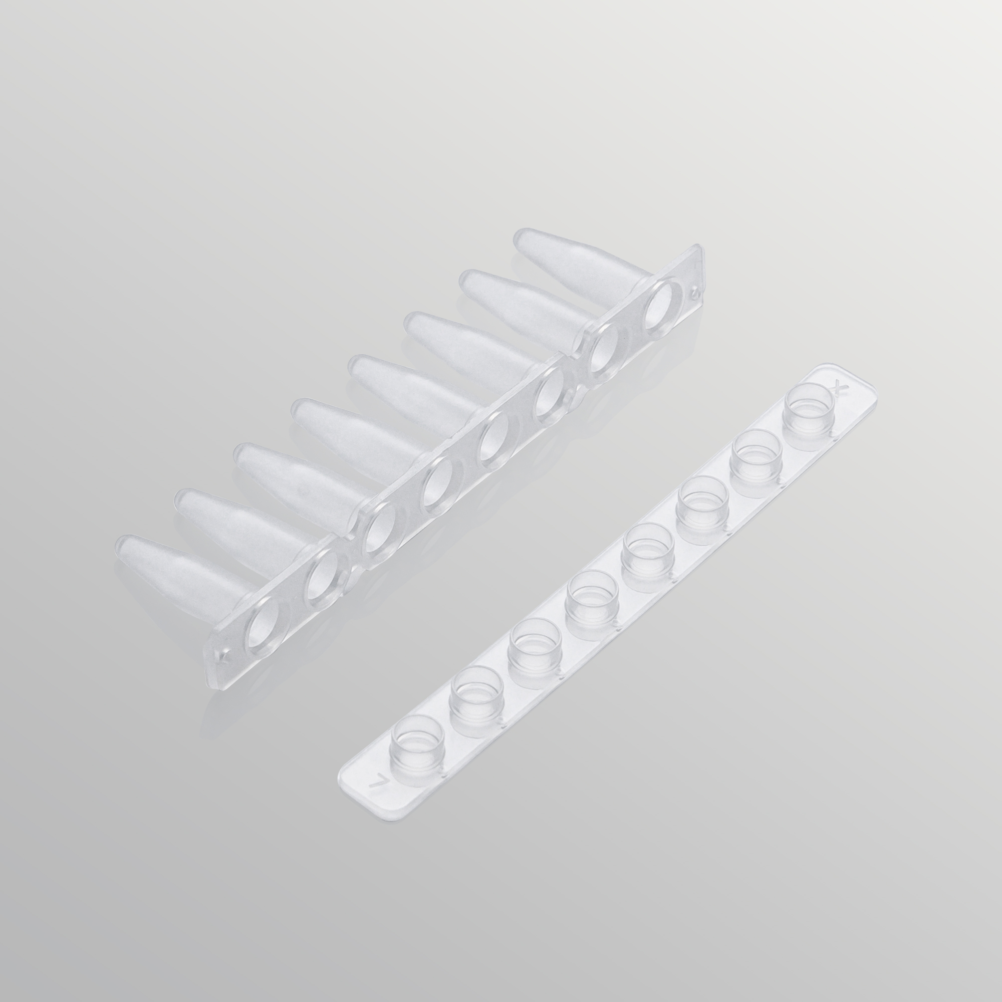PST-0208-FT-AB 0.2ml平盖八排管(含盖),磨砂管