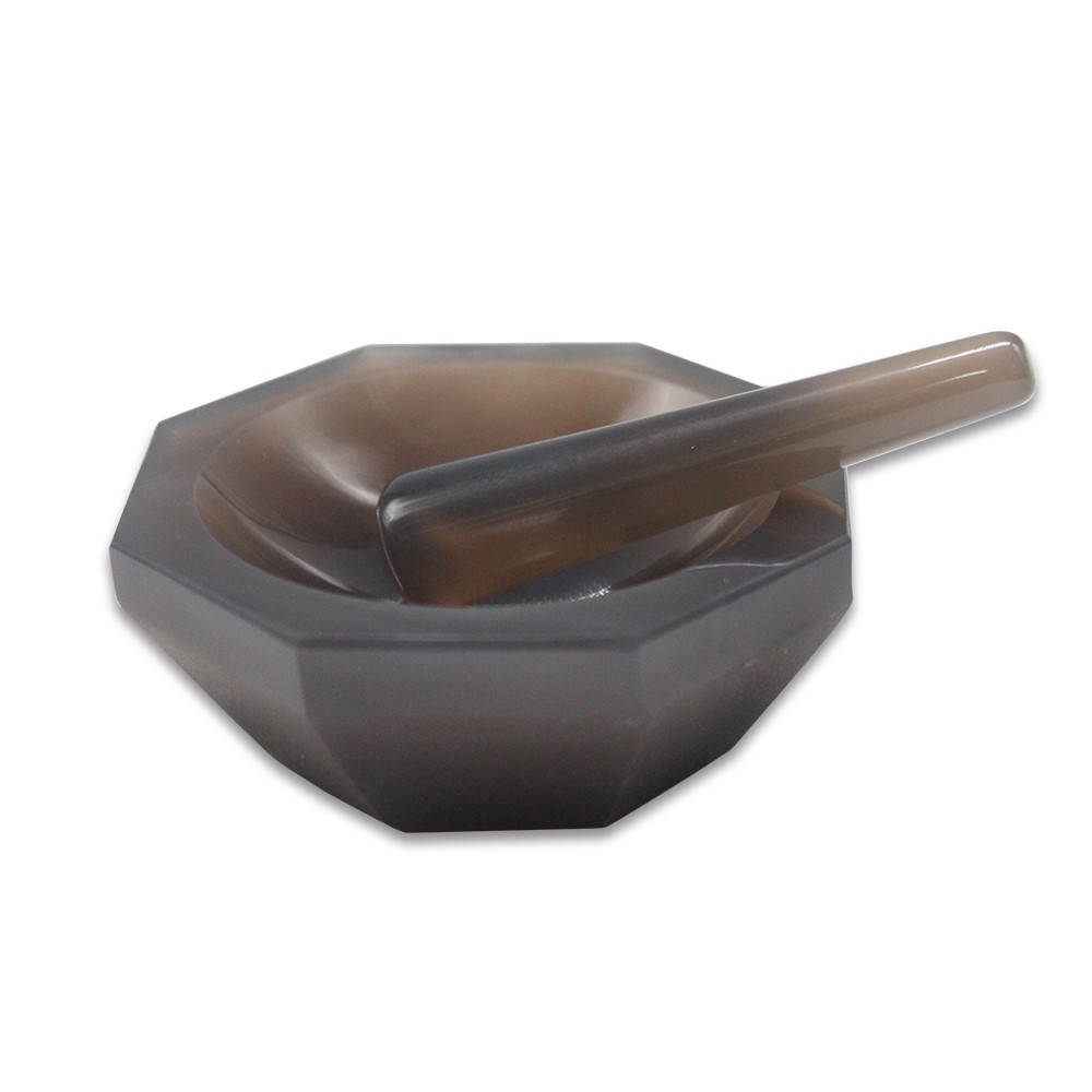 玛瑙研钵、宽7.5cm