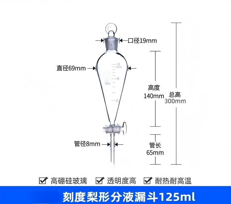 梨形分液漏斗（高硼硅）