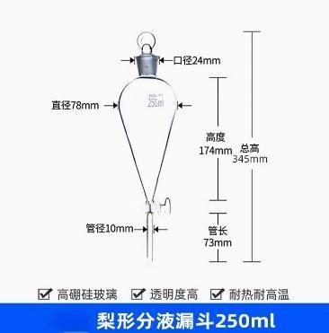 梨形分液漏斗（高硼硅）