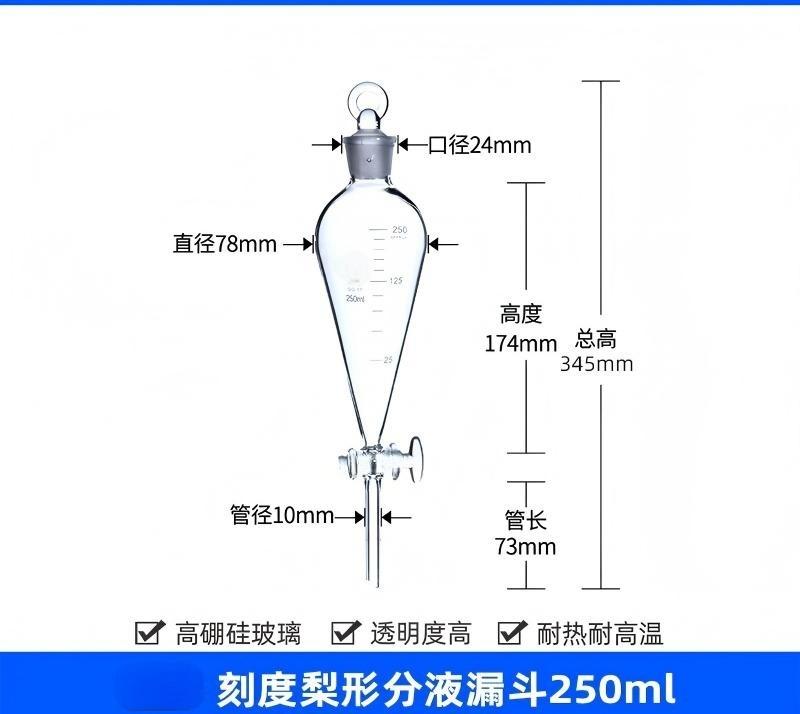 梨形分液漏斗（高硼硅）