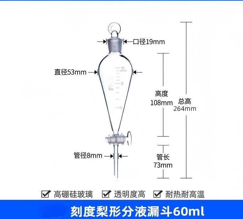 梨形分液漏斗（高硼硅）